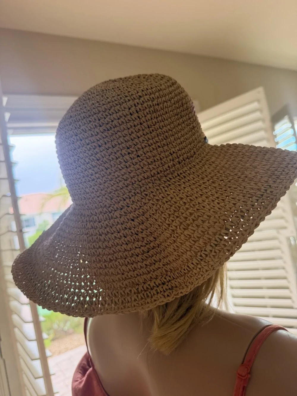 Wide Brim Straw Sun Hat with Colorful Embroidery